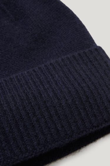 Hombre - Gorro de cachemir - azul oscuro