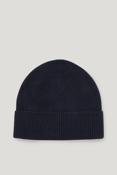 Hombre - Gorro de cachemir - azul oscuro