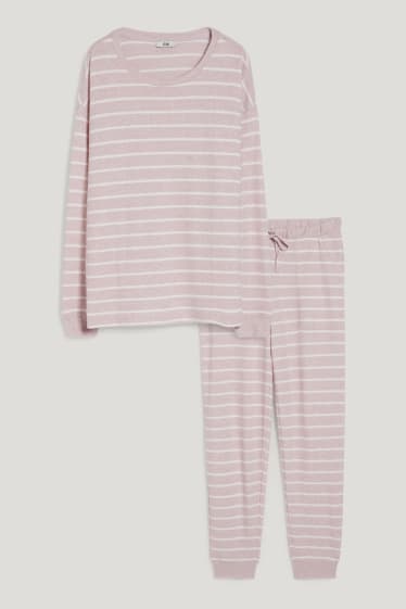 Donna - Pigiama - a righe - bianco / rosa