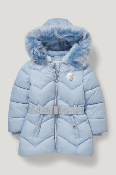 Filles - La Reine des Neiges - doudoune avec capuche - bleu clair