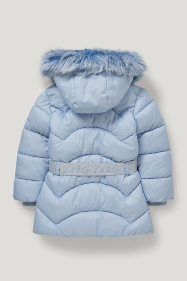 Filles - La Reine des Neiges - doudoune avec capuche - bleu clair