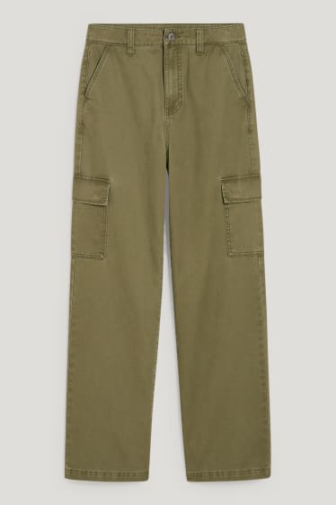 Clockhouse Girls - CLOCKHOUSE - Cargohose - High Waist - Wide Leg - jeans-grün