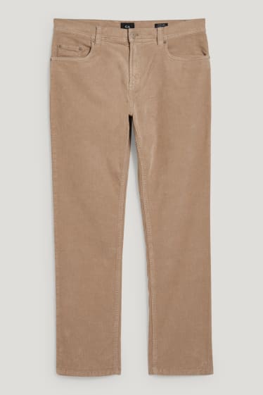 Mężczyźni - Sztruksowe spodnie - regular fit - LYCRA® - jasnobrązowy