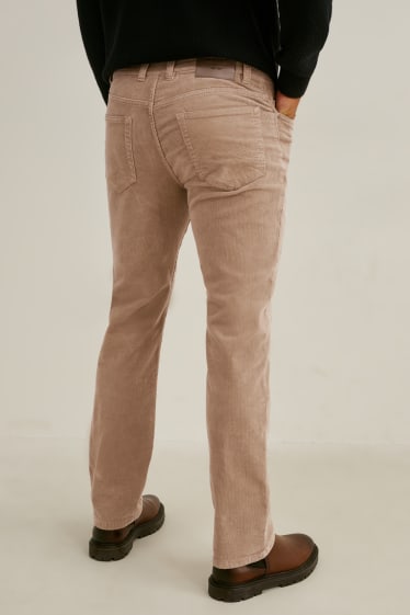 Uomo - Pantaloni di velluto - regular fit - LYCRA® - marrone chiaro