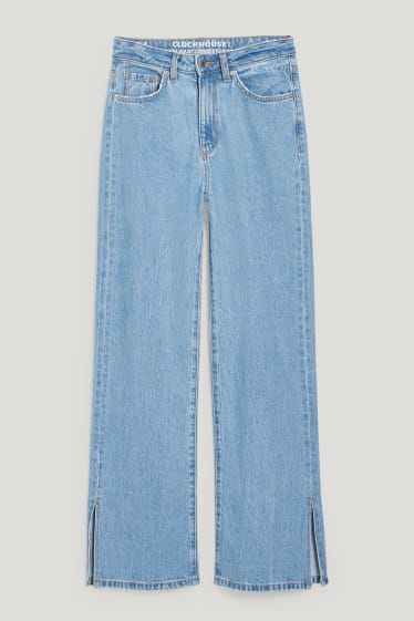 Clockhouse pro holky - CLOCKHOUSE - straight jeans - high waist - džíny - světle modré