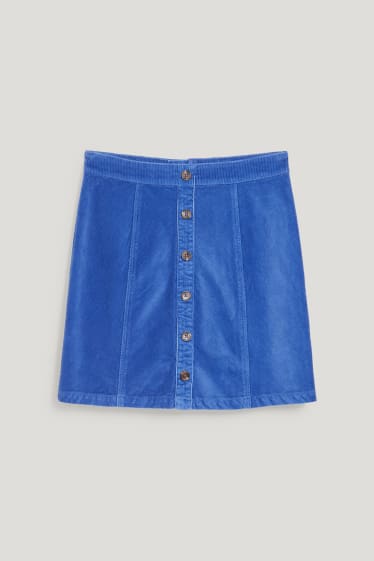 Women - Corduroy skirt - blue