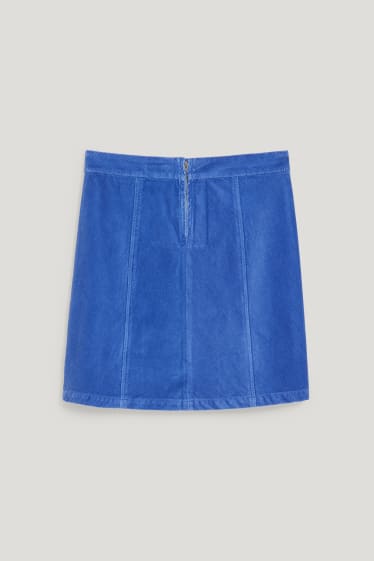 Women - Corduroy skirt - blue