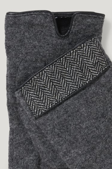 Femmes - Gants - laine mélangée - gris clair chiné