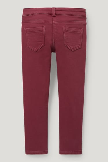 Toddler Girls - Skinny Jeans - Thermojeans - bordeaux
