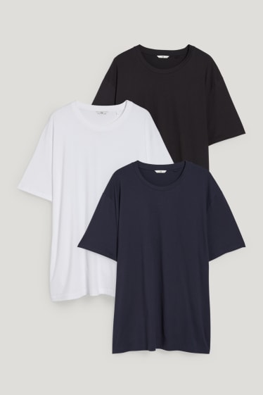 Uomo XL - Confezione da 3 - t-shirt - blu scuro / bianco