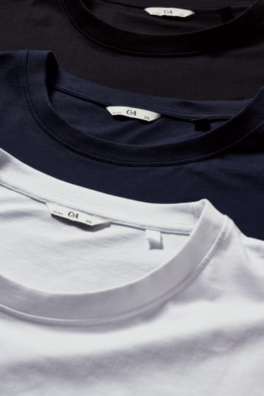 Uomo XL - Confezione da 3 - t-shirt - blu scuro / bianco
