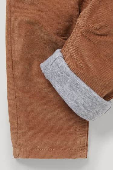Bébé garçons - Pantalon en velours côtelé pour bébé - pantalon doublé - havane