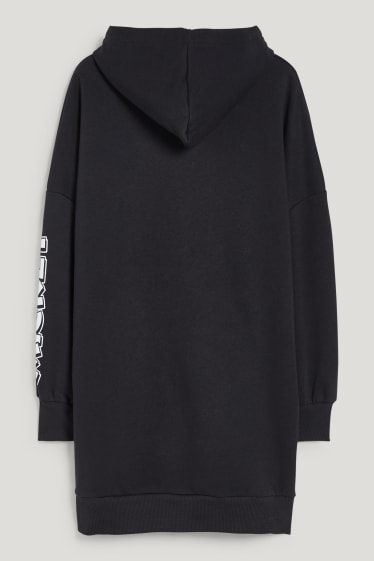 Filles - Mickey Mouse - robe en molleton avec capuche - noir