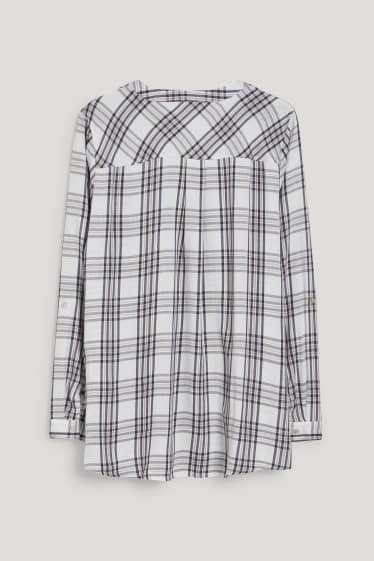Donna - Blusa - a quadretti - bianco / blu