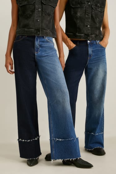 Damen - E.L.V. Denim - Wide Leg Jeans - High Waist - Unisex - jeans-dunkelblau