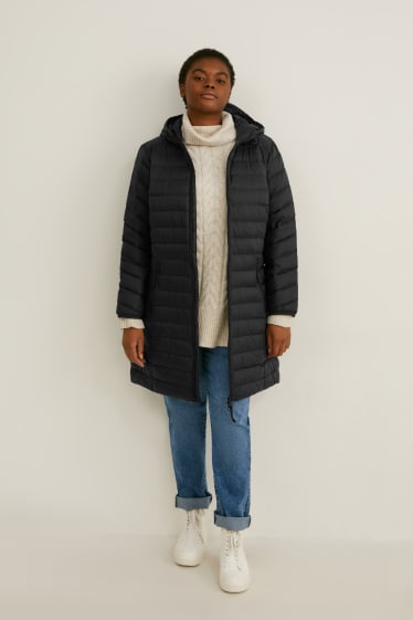 Women - Hooded down jacket - black