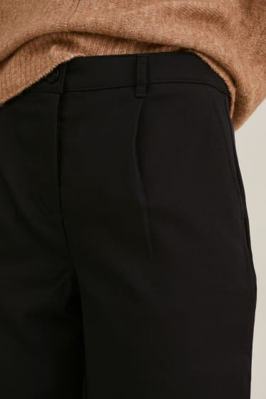 Femmes - Pantalon en toile - high waist - regular fit - matière recyclée - noir