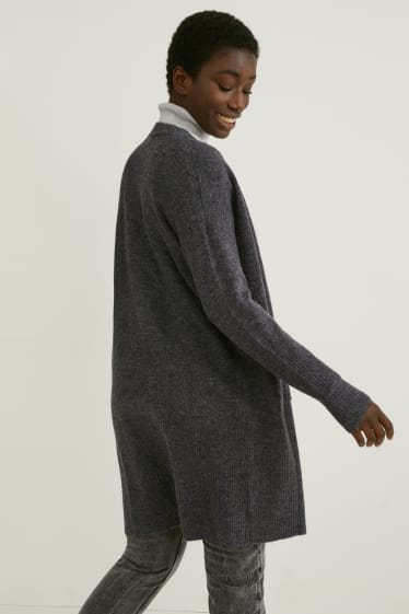 Damen - Strickjacke - grau-melange
