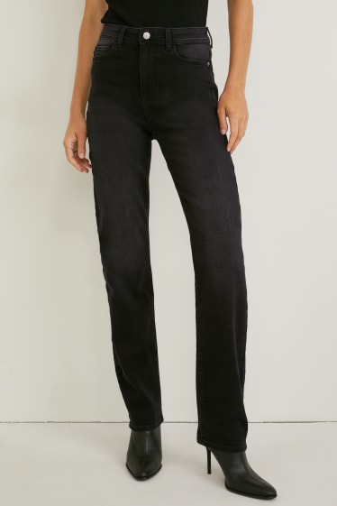 Dámské - Straight jeans - high waist - LYCRA® - džíny - tmavošedé