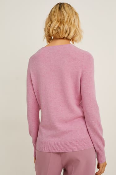 Mujer - Jersey de cachemir - rosa jaspeado
