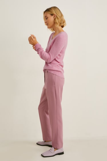 Damen - Kaschmir-Pullover - rosa-melange