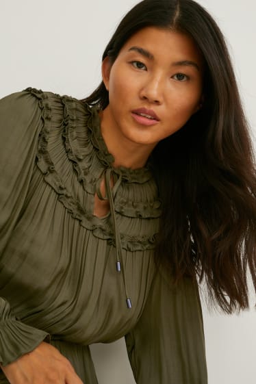 Kobiety - Sukienka fit & flare - ciemnozielony