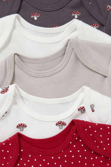 Baby Girls - Wielopak, 5 szt. - body niemowlęce - biały / czerwony