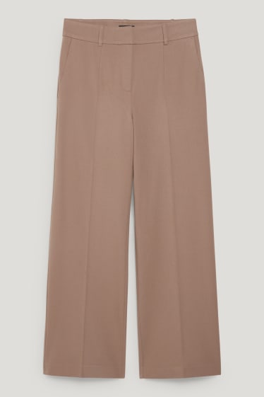 Damen - Stoffhose - High Waist - Wide Leg - recycelt - taupe
