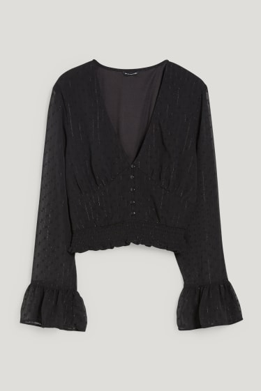Clockhouse Girls - CLOCKHOUSE - Crop Bluse - schwarz