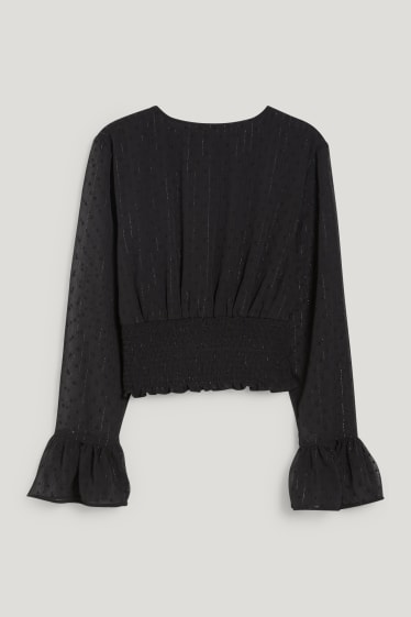 Clockhouse Girls - CLOCKHOUSE - Crop Bluse - schwarz