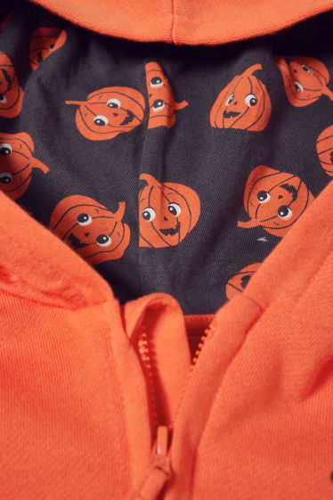 Bebés niños - Mono de Halloween para bebé con capucha - naranja-rojo