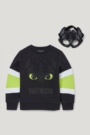 Toddler Boys - Drachenzähmen leicht gemacht - Set - Sweatshirt und Maske - schwarz