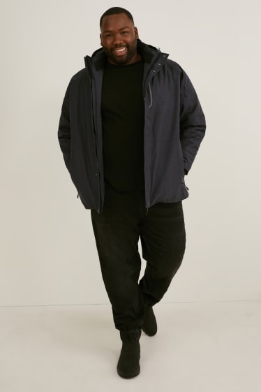 Heren - Parka met capuchon - grijs-mix