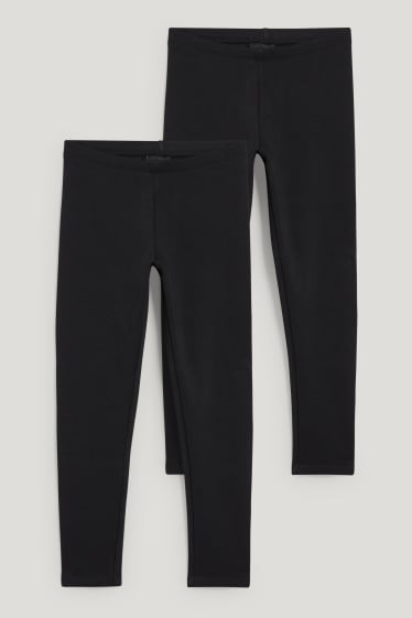 Kids Girls - Set van 2 - thermolegging - zwart