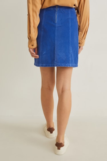 Women - Corduroy skirt - blue