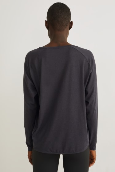 Damen - Funktions-Shirt - Yoga - 4 Way Stretch - schwarz-melange