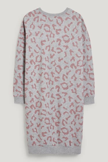Damen - Bigshirt - gemustert - grau-melange