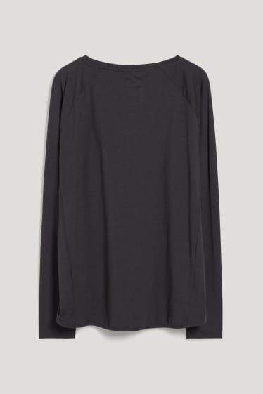 Damen - Funktions-Shirt - Yoga - 4 Way Stretch - schwarz-melange