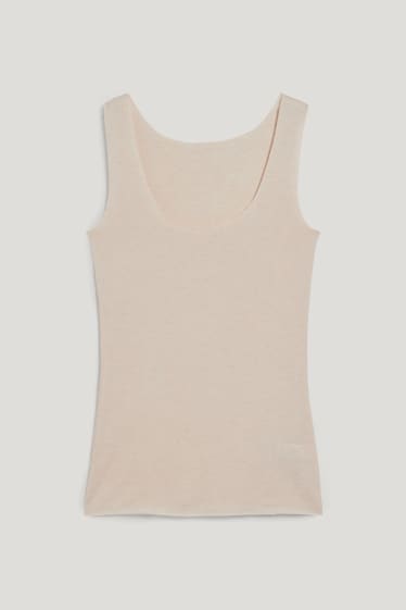 Dames - Hemdje met kasjmiergehalte - beige