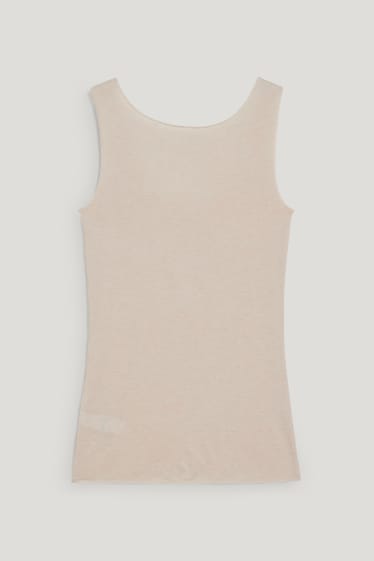 Dames - Hemdje met kasjmiergehalte - beige