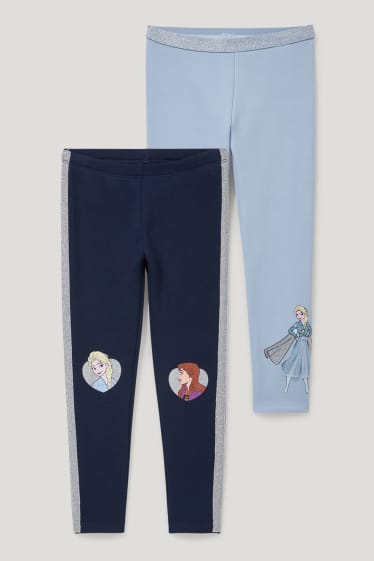 Toddler Girls - Set van 2 - Frozen - thermoleggings - donkerblauw