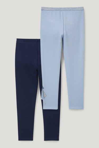 Toddler Girls - Set van 2 - Frozen - thermoleggings - donkerblauw