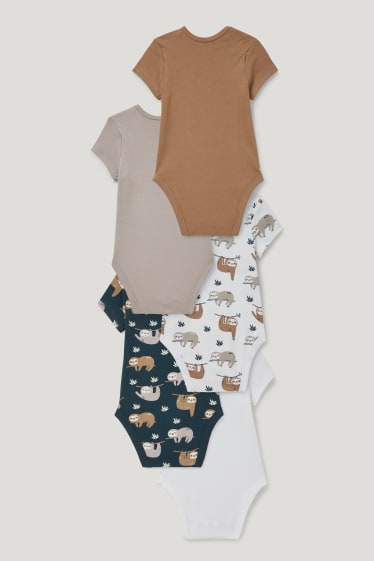 Exclusief online - Set van 5 - rompertje - wit / beige