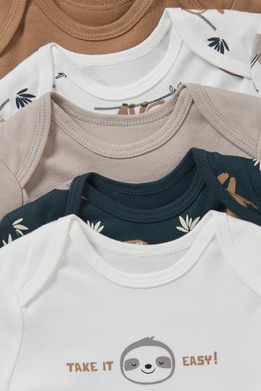Exclusief online - Set van 5 - rompertje - wit / beige