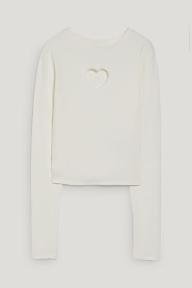Clockhouse nena - CLOCKHOUSE - samarreta crop de màniga llarga - blanc trencat