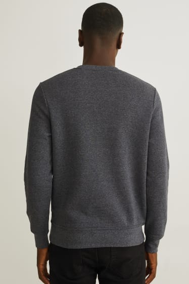 Men - Sweatshirt - organic cotton - black-melange