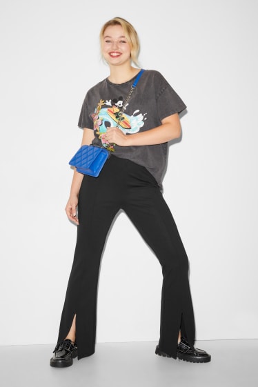 Clockhouse Girls - CLOCKHOUSE - pantaloni di jersey - taglio flared - nero