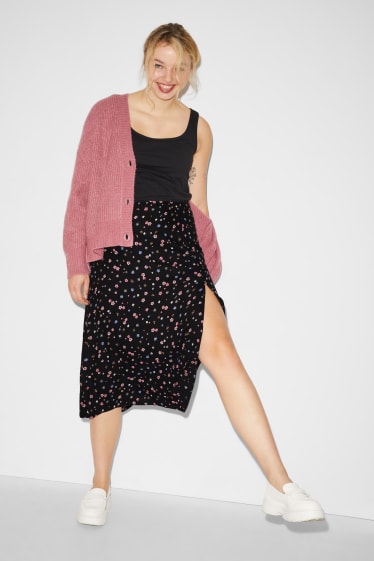 Clockhouse Girls - CLOCKHOUSE - rok - gebloemd - zwart