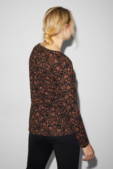 Clockhouse Girls - CLOCKHOUSE - Recover™ - maglia a maniche lunghe - fantasia - marrone