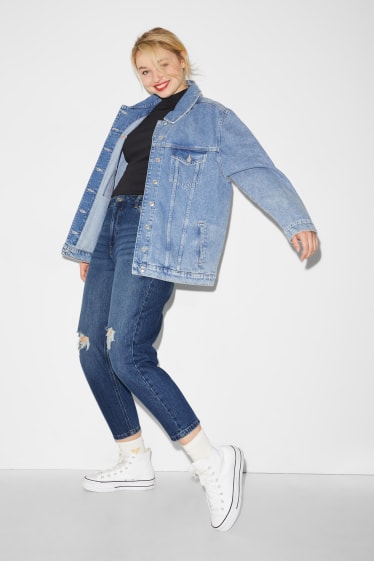 Kobiety XL - CLOCKHOUSE - mom jeans - wysoki stan - materiał z recyklingu - dżins-niebieski